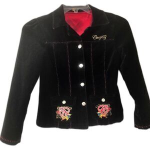 Coogi Girl’s Jacket Size Large (12/14) Elegant Velour Black. Fully Lined